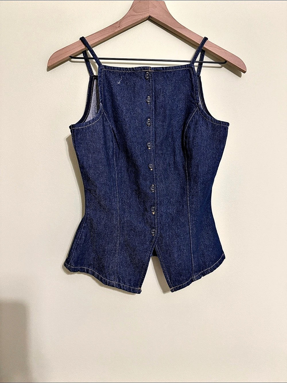Denim button vest
